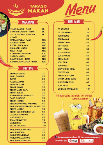 TARASO MAKAN PADANG (AYAM GEPREK & IKAN ASIN)