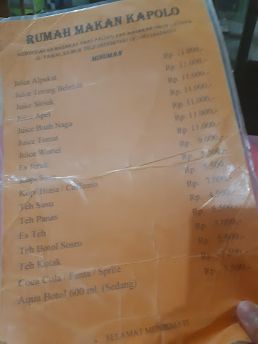 RM. Kapolo (Kapurung) - Gastronomi dan perhotelan