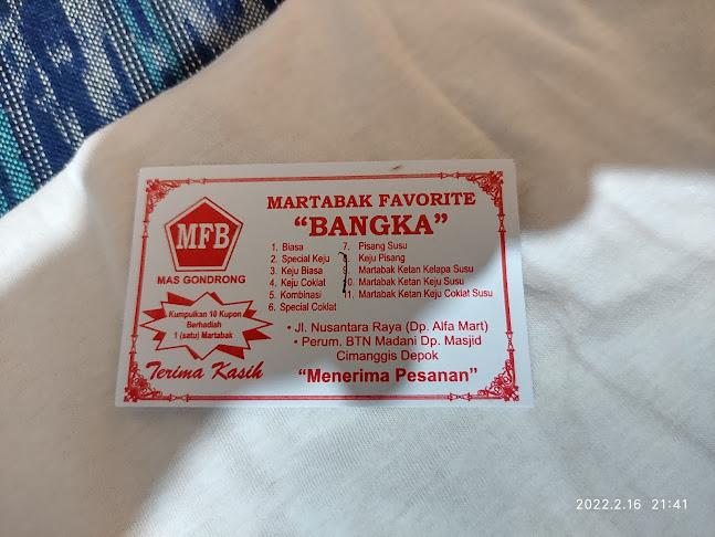 Martabak favorite bangka mas gondrong - Kota Depok