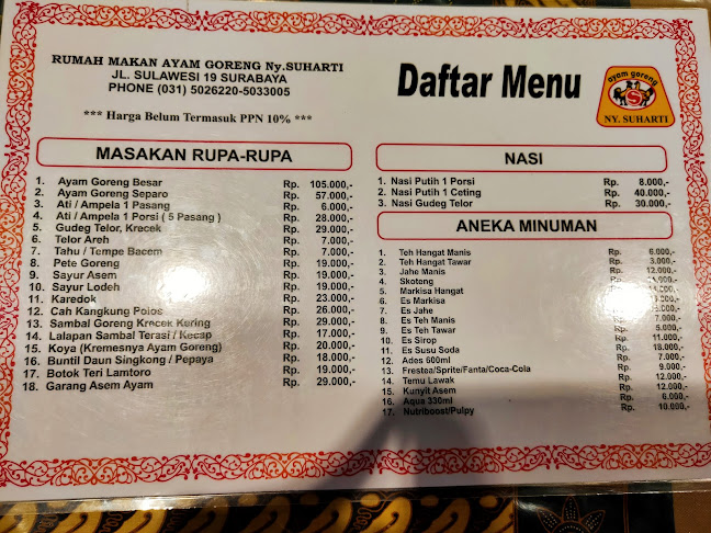 Opinii despre Ayam Goreng Ny. Suharti în Surabaya - Gastronomi dan perhotelan