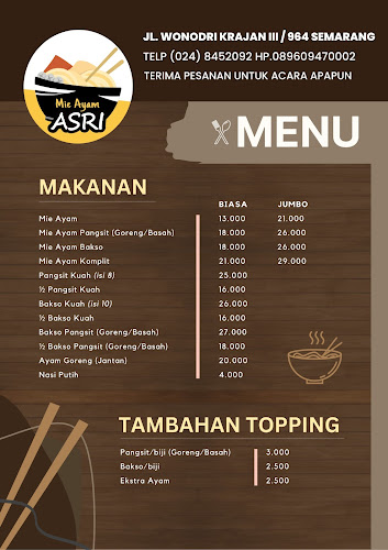 Opinii despre Mie Ayam ASRI în Kota Semarang - Gastronomi dan perhotelan