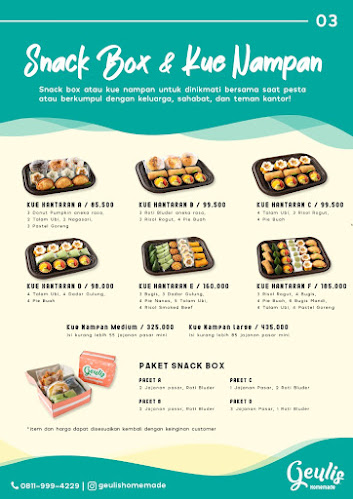 Opinii despre Snack Box Jajanan Pasar GEULIS HOMEMADE în Kota Tangerang Selatan - Gastronomi dan perhotelan