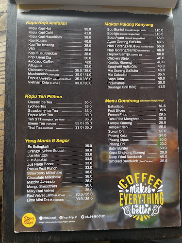 Opinii despre Kopu Kopi Café (Coffee & Eatery) în Kota Jayapura - Gastronomi dan perhotelan