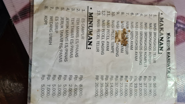 Warung Brongkos Handayani - Gastronomi dan perhotelan