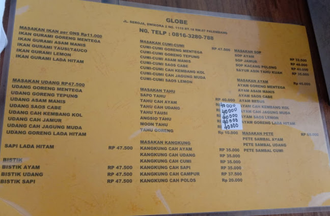 RM Globe - Gastronomi dan perhotelan