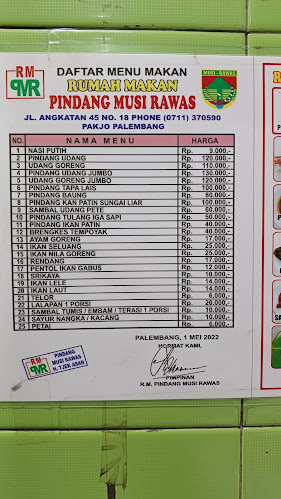 Rumah Makan Pindang Musi Rawas - Palembang - Kota Palembang