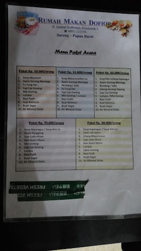Opinii despre Rumah Makan Dofior în Kota Sorong - Gastronomi dan perhotelan