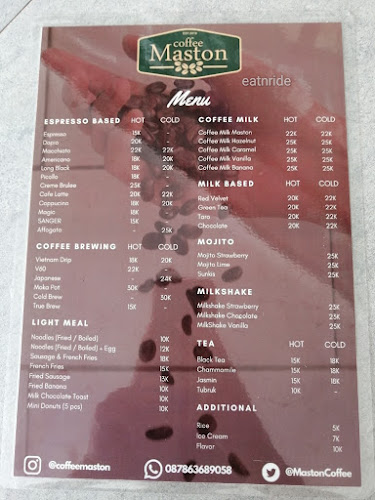 COFFEE MASTON - Gastronomi dan perhotelan