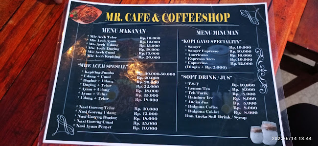 MR CAFE MIE ACEH SEAFOOD & KOPI GAYO SPECIALTY