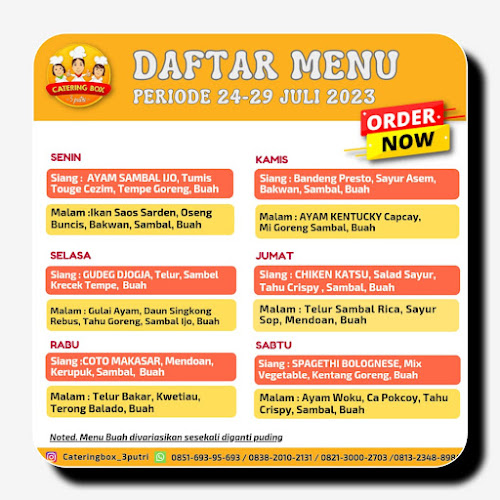 Catering Box 3 Putri Dapur Jogja Selatan - Gastronomi dan perhotelan