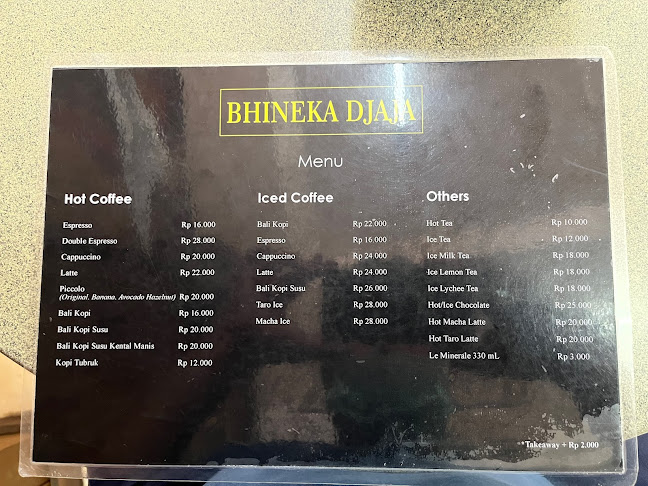 Bhineka Jaya (Kopi Bali) - Gastronomi dan perhotelan