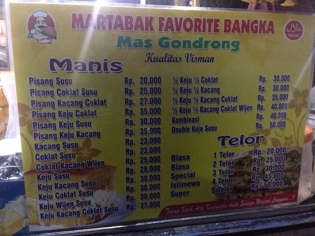 Martabak favorite bangka mas gondrong - Gastronomi dan perhotelan