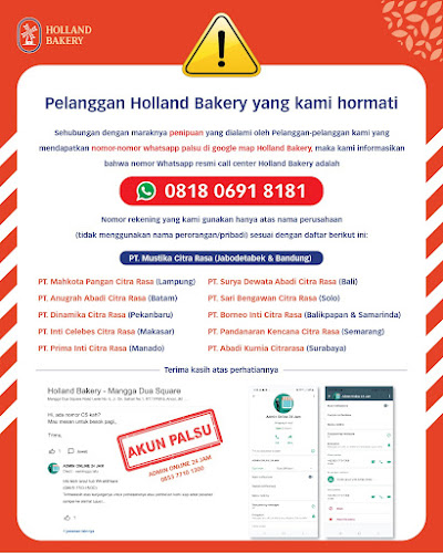 Opinii despre Holland Bakery - RS Urip Sumoharjo în Kota Bandar Lampung - Gastronomi dan perhotelan